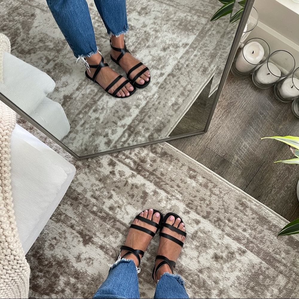 Black Ankle Strap Sandals